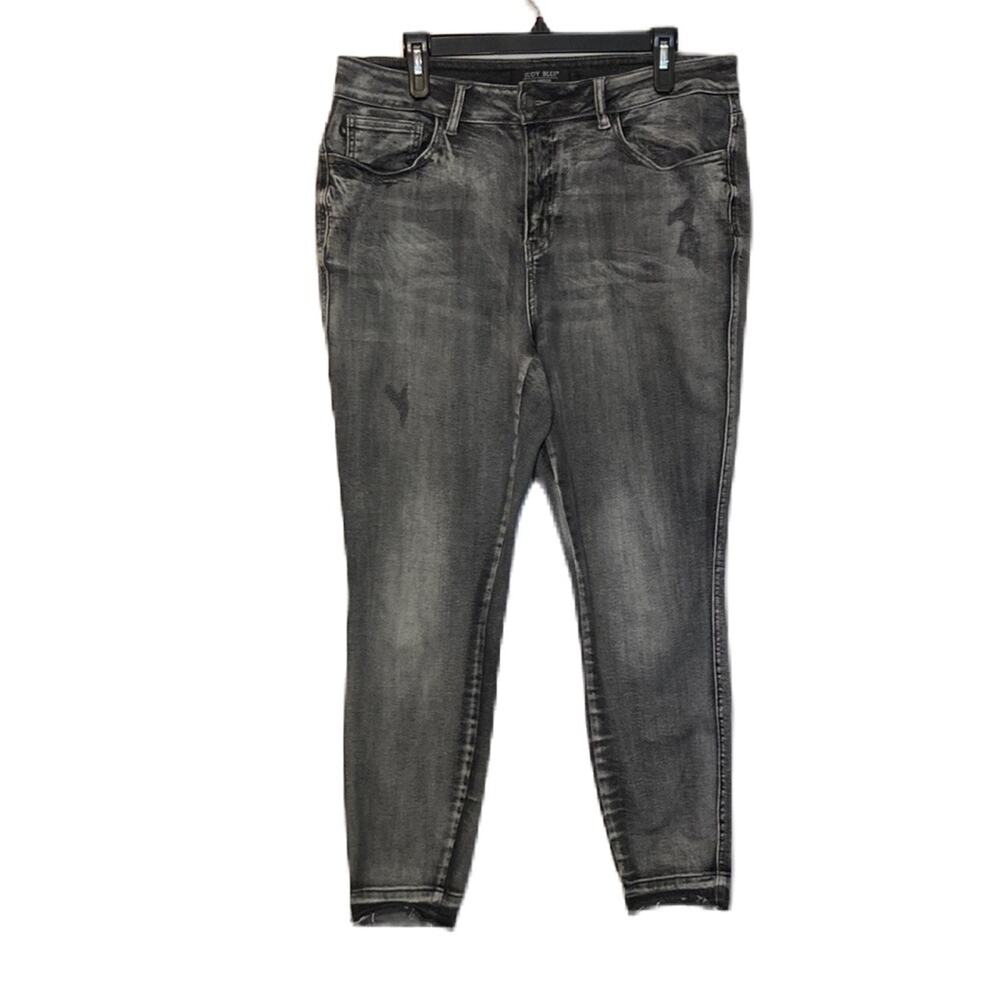 Judy Blue Gray Distressed Skinny Fit Jeans Size 16W